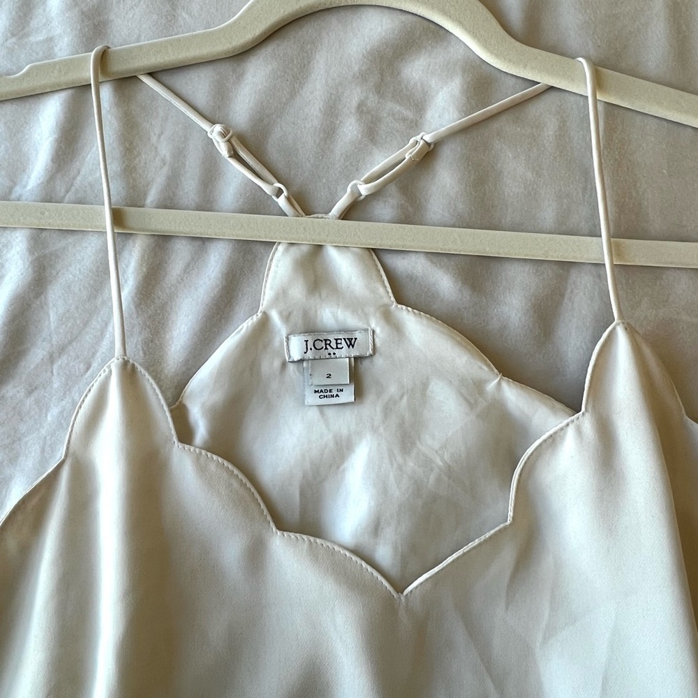 Brand New J. Crew Ivory Scalloped Cami